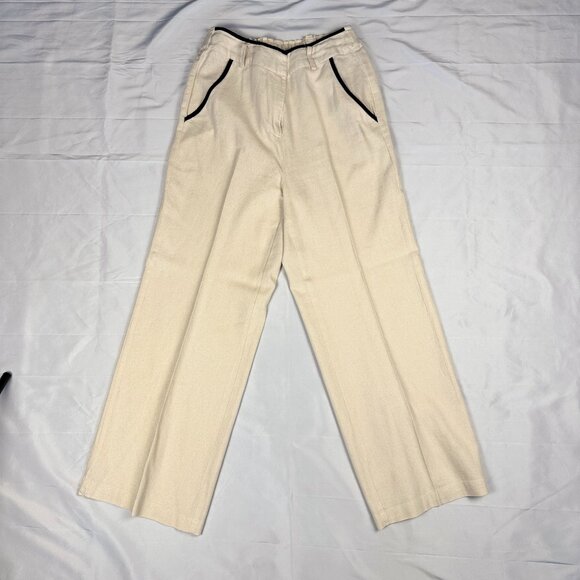 Tahari Black and White Linen Pants - Picture 1 of 2